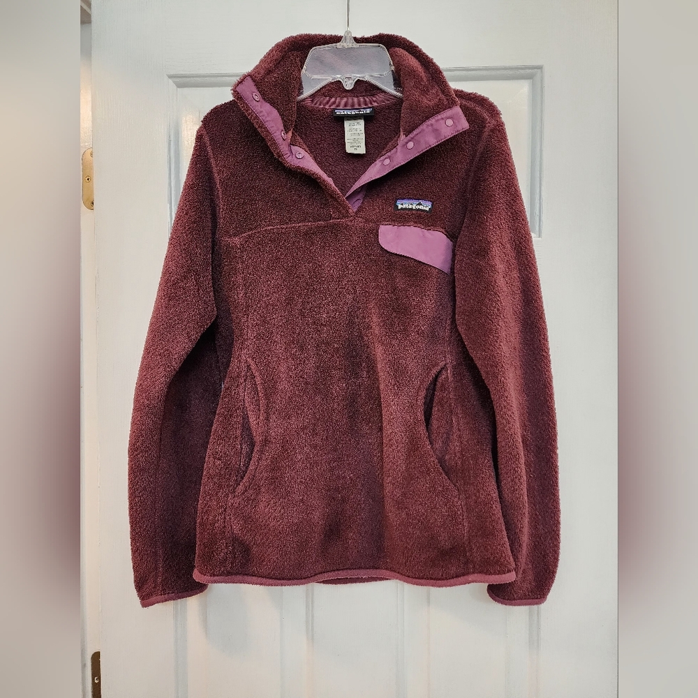 Patagonia Women's Re-Tool Snap-T Pullover XS in Dark Ruby EUC - Picture 1 of 5